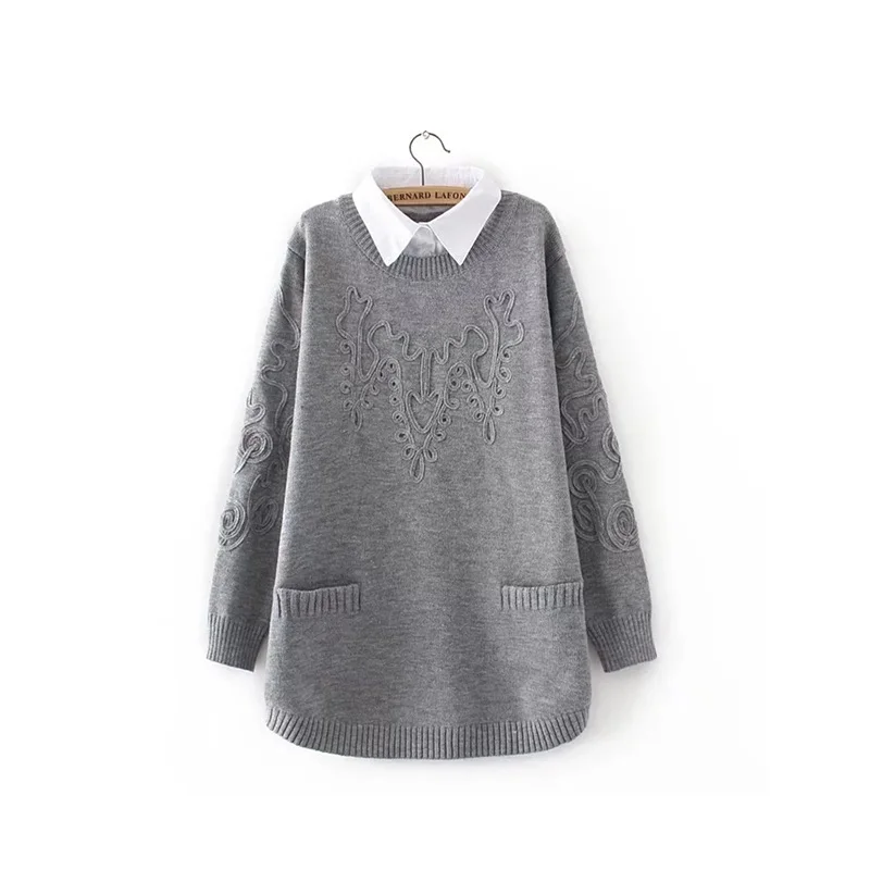 Размера плюс высококачественный кашемировый свитер женский вязаный Топ зима