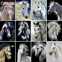 gatyztory diy painting by numbers horses animals handpainted oil painting drawing on canvas unique gift home decoration