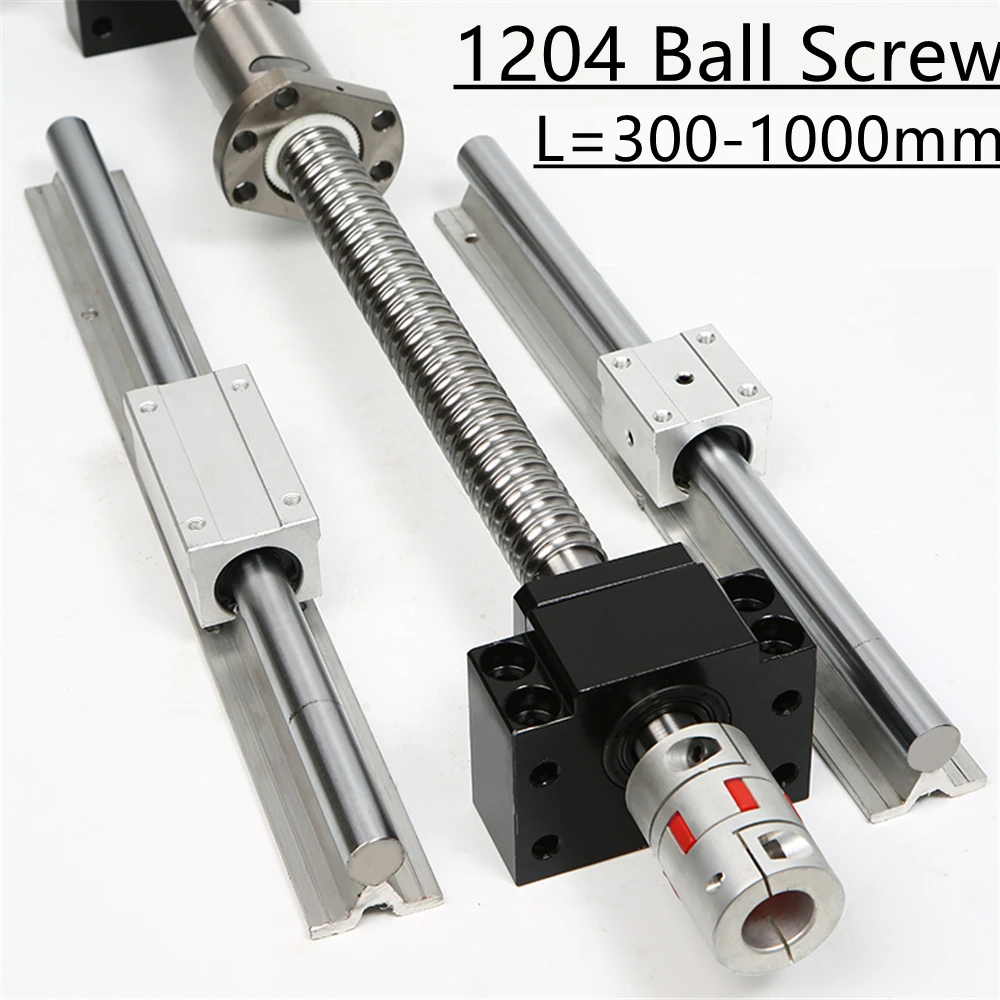300-1000MM Rolled Ball Screw C7 With End Machined+ Ball Nut + Nut Housing+BK/BF10 End Support+Coupler For CNC Parts End Machine