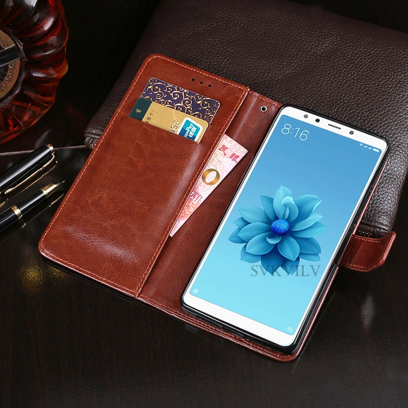 Роскошный кожаный флип-чехол для Xiaomi Mi A2 Lite чехол-книжка мягкий силиконовый чехол