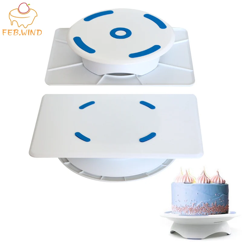 2 сторонняя вращающаяся для украшения тортов подставка Пластик Ratating глазурь