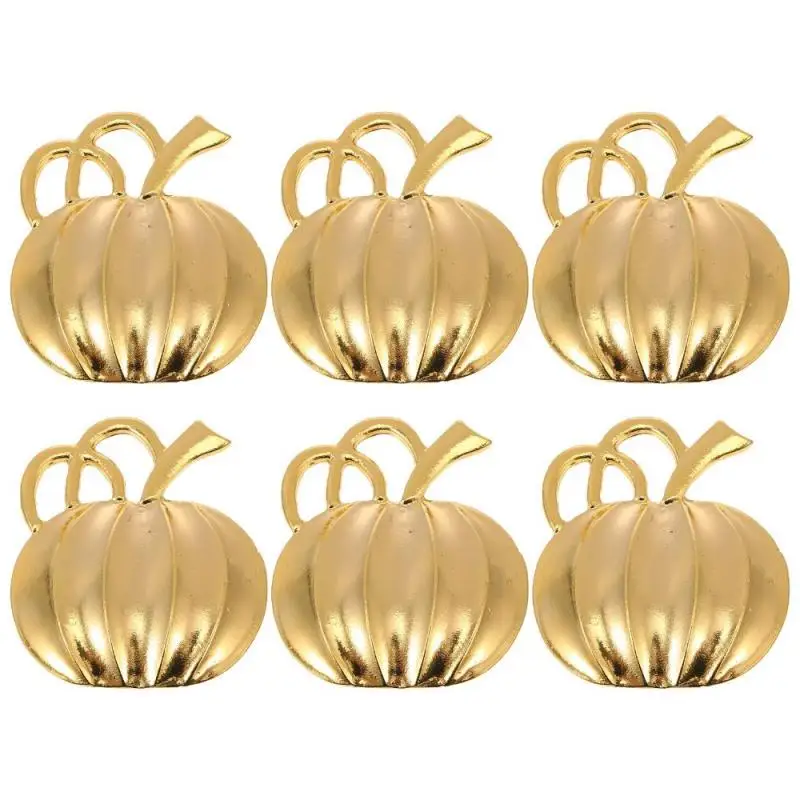 

6pcs Serviette Rings Napkin Holder Chic Style Pumpkin Shape Design Towel Napkin Ring Halloween Party Decoration Table Decoration
