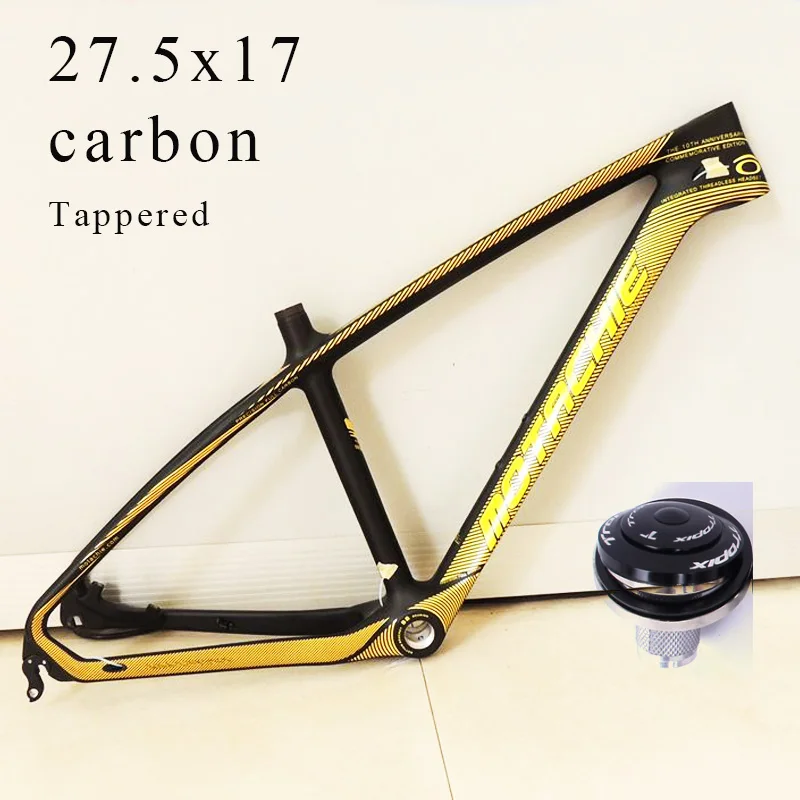 frame with headset 27,5 17-дюймовый конический 41,8* 52 мм полный карбоновый каркас - Цвет: frame with headset