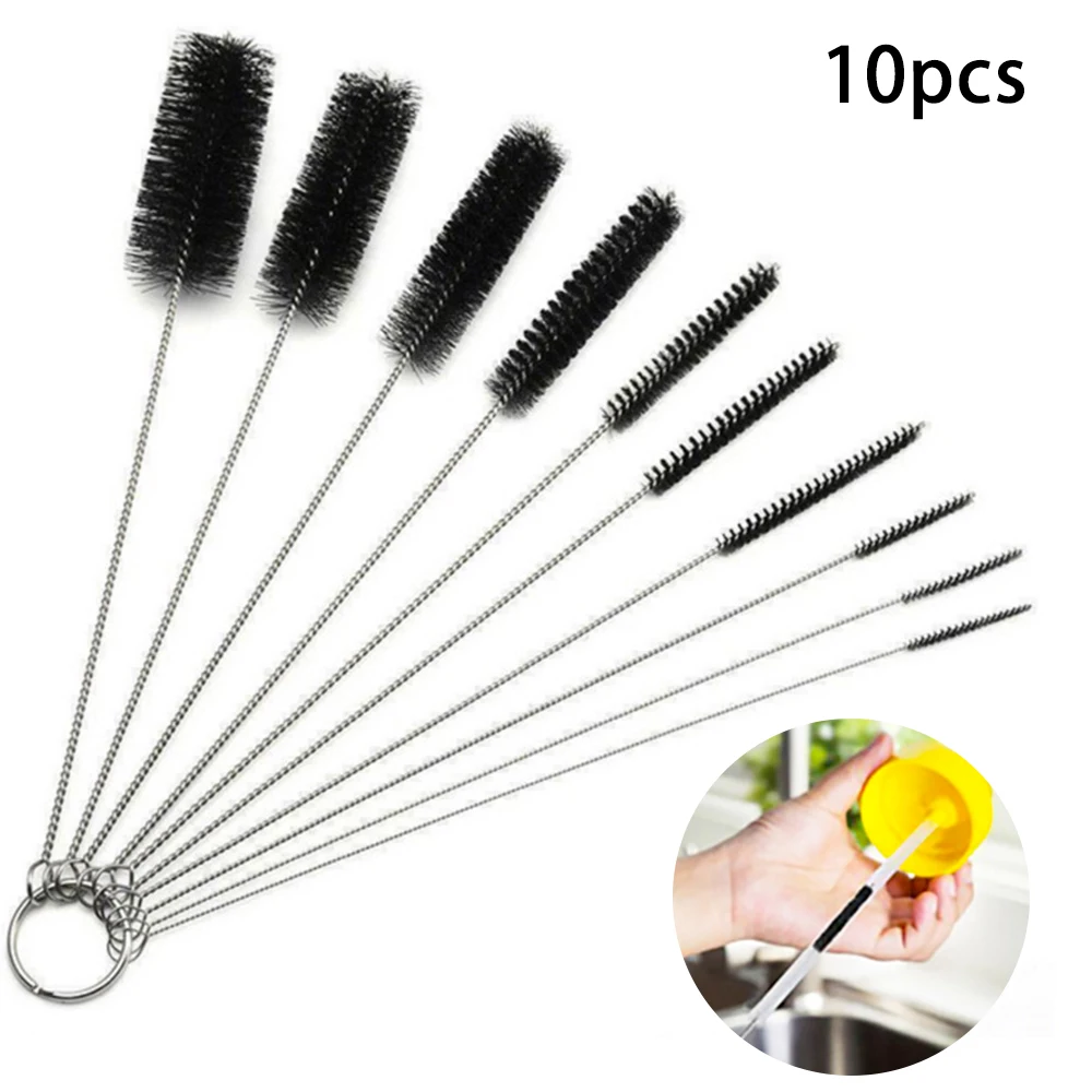 

10 шт./компл., нейлоновая щетка, многофункциональные соломинки для напитков, чистящая щетка, бутылочка для питья, чашка, бутылочка для молока, ...