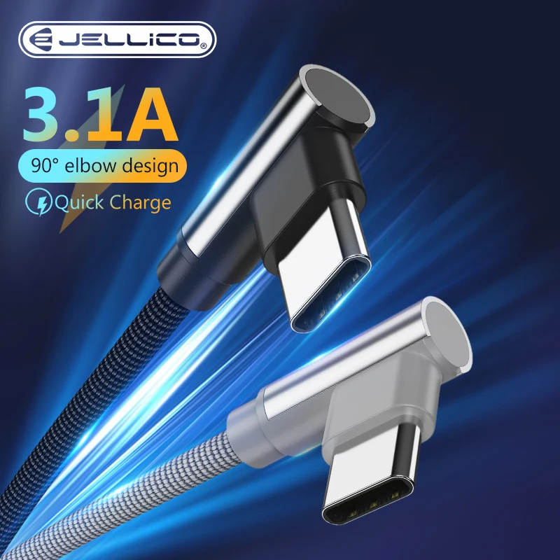 Нейлоновый USB кабель Jellico с разъемом под углом 90 градусов а шнур для зарядного