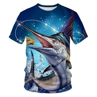 summer fashion outdoor fishing t shirt 3d printing underwater world mens t shirt short sleeve oversized t shirt alternative