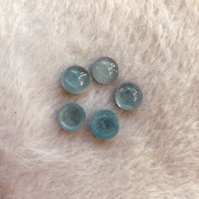 

Wholesale 2pcs Natural Aquamarines Bead Cabochon 10mm Round Gem Stone Loose Bead Round Cabochon,Gem Ring Face for jewelry diy