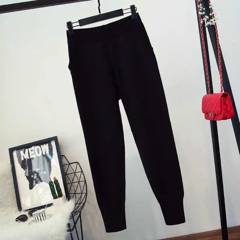 

Autumn Tassel Knitted Tracksuit Sweatshirts Casual Suit Women 2 Piece Set Pant Sporting Suit Female