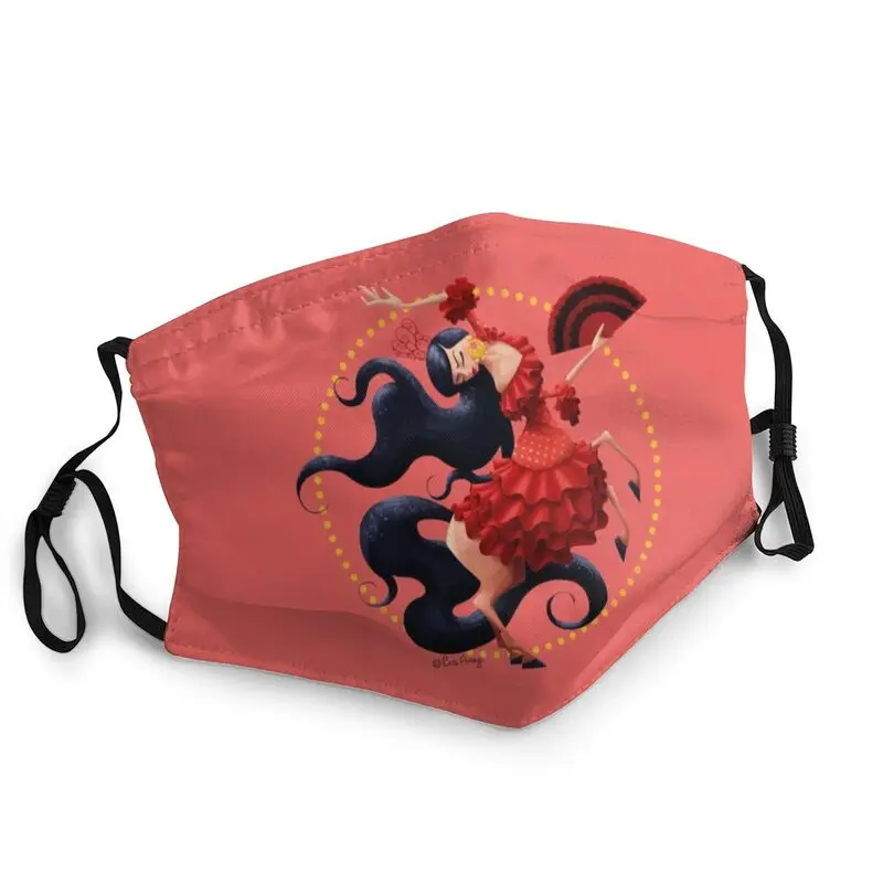 

Spanish Dancer Mask Anti Dust Non-Disposable Flamenco Dance Face Mask Protection Cover Unisex Adult Respirator Mouth Muffle