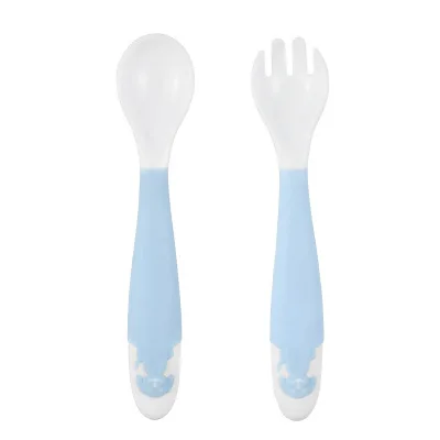 

2Pcs Bendable Baby Spoon Fork Set with Storage Box Infant feeding spoon Learning Tableware Toddler Flatware Utensil Kids Cutlery