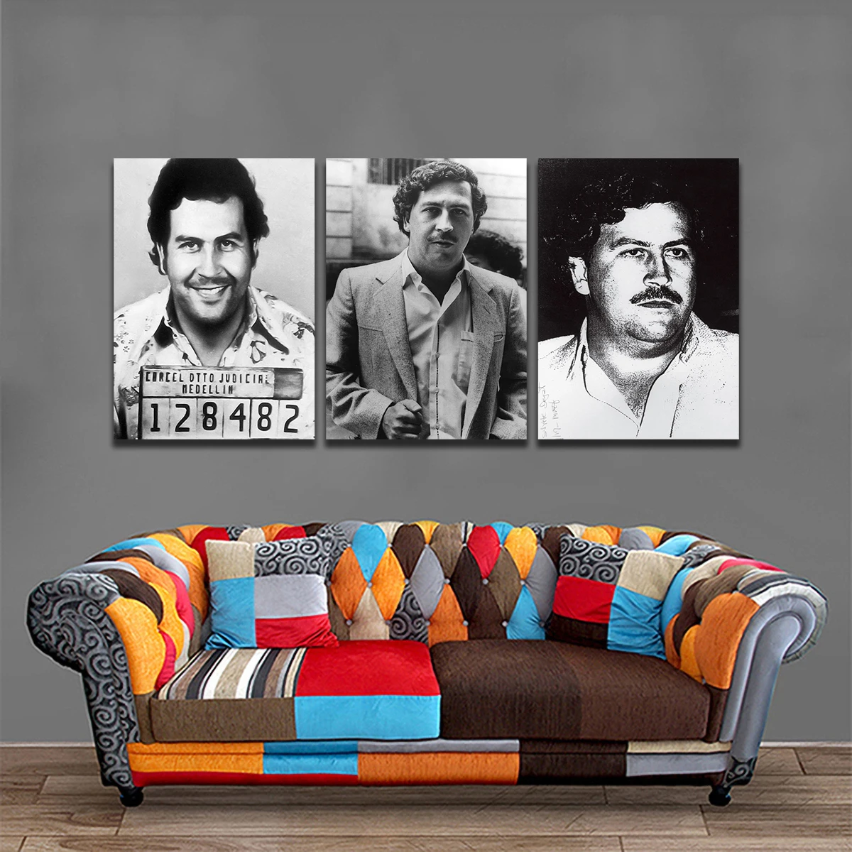 

No Frame Oil Painting Canvas Pablo Escobar Poster Prints Wall Art Pictures Living Room Home Decor