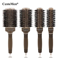 cestomen new nano technology ionic ceramic hair aluminum brush boar bristle hair curly comb round brushes for hairdressing salon