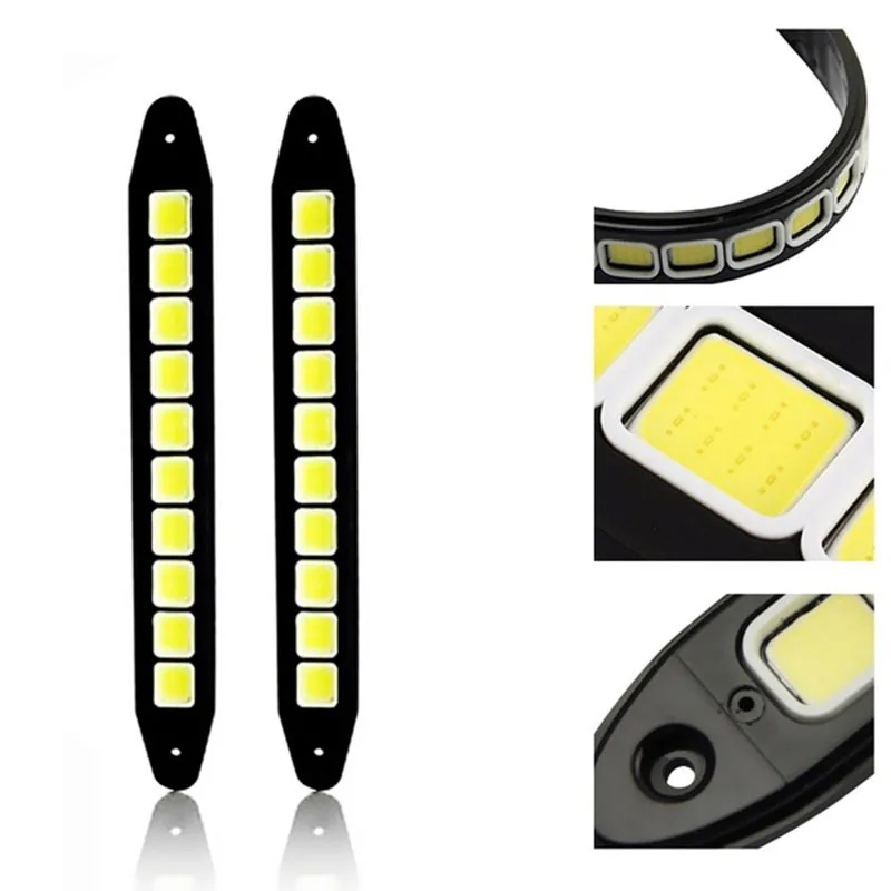 1X 10LED 12В дневные ходовые светильник DRL COB светодиодные полосы лампа