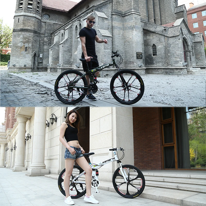 Складной велосипедный велосипед 26 дюймовые стальные 21 скоростные велосипеды