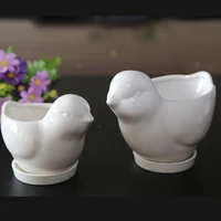 2pcs flower pot cartoon cute animal white ceramic simple and creative micro landscape garden balcony succulent flower
