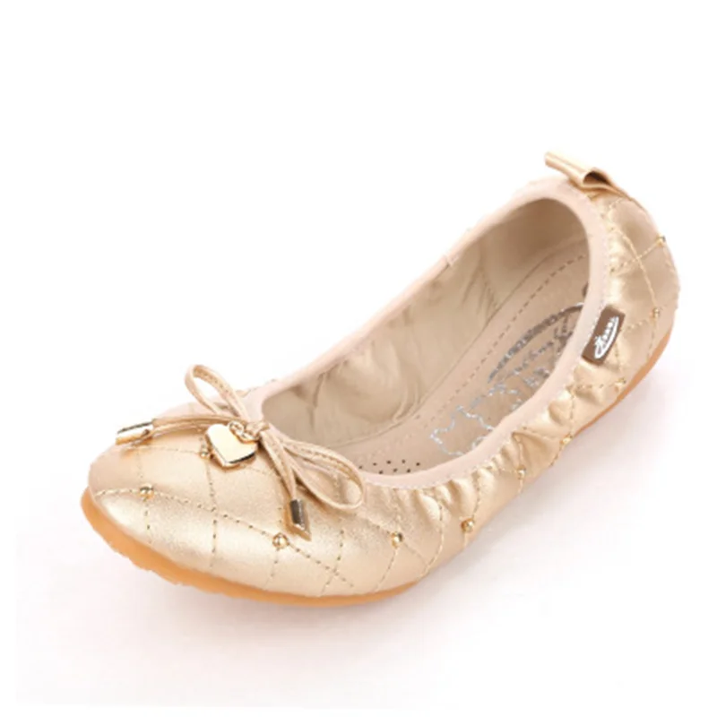 Туфли женские на низком каблуке Балетки с круглым носком бантом дышащие мягкая