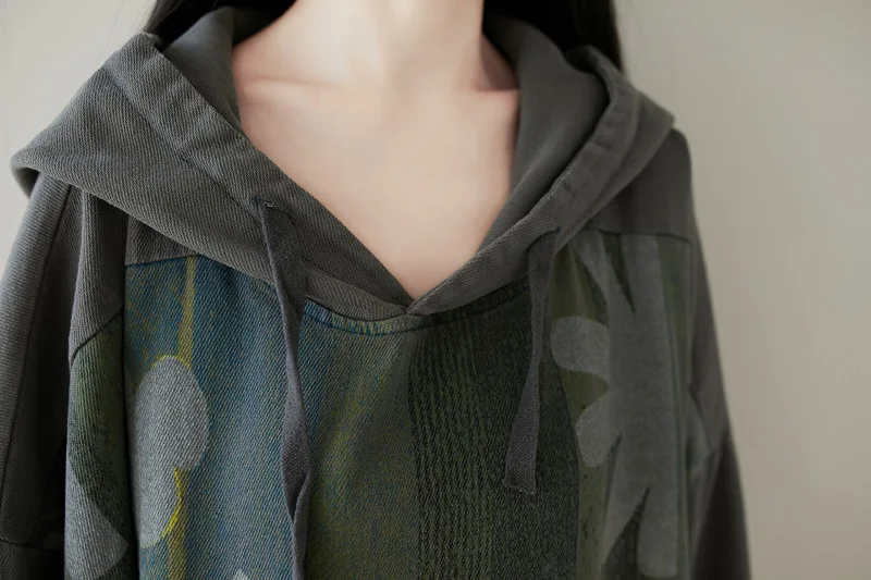 

Vintage Style Women Floral print Cotton dress Elegant Style Spring Loose Midi Dresses Q251