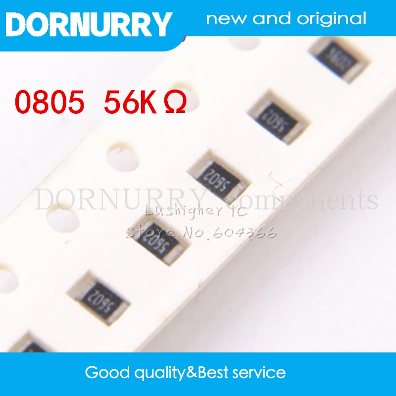 

100PCS 0805 SMD Resistor 5% 56K Ohm 5602 563 56Kohm DORNURRY