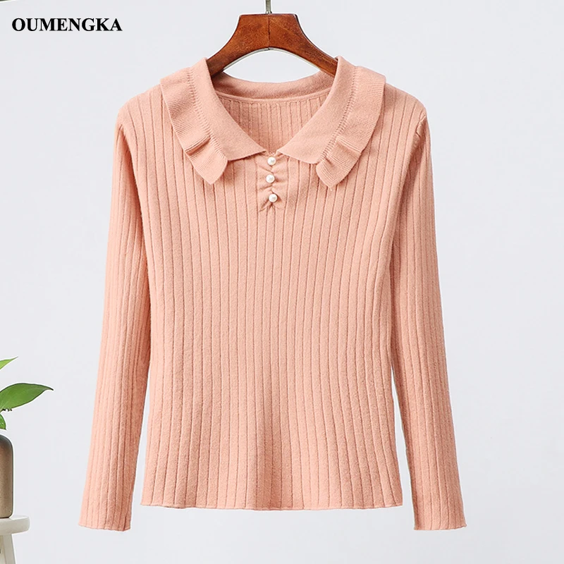 New Women's Ruffled Collar Sweater Women Sweaters Sweet Korean Autumn Winter Pullover Jumper Truien Dames | Женская одежда