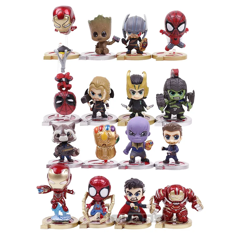 Мстители Бесконечная война мини ПВХ Фигурки игрушки 8 шт./компл. человек паук
