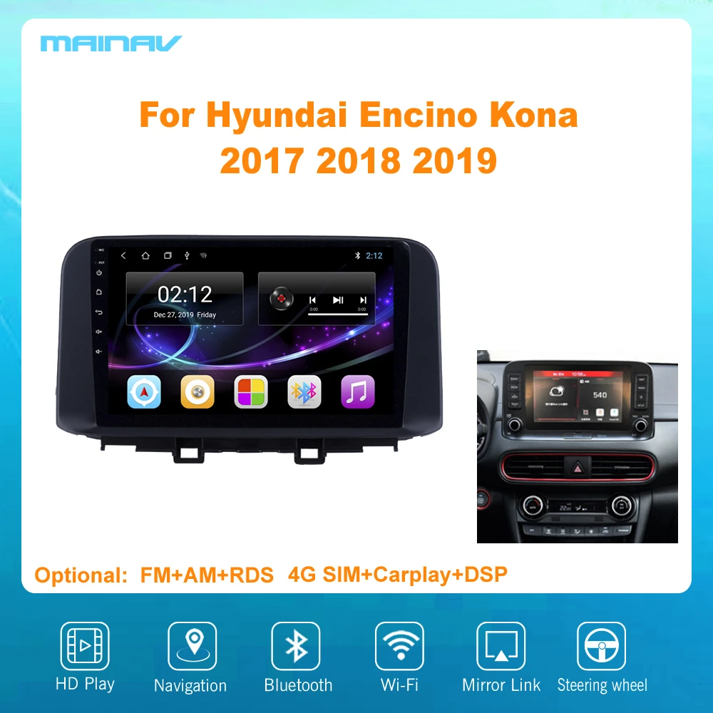 Автомобильная Мультимедийная система Android 10 для Hyundai Encino Kona 2017 2019 с видеоплеером
