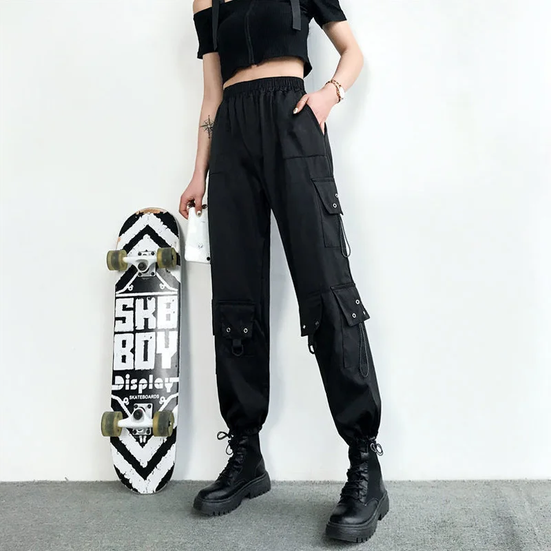 Женские свободные брюки летняя уличная одежда в стиле Харадзюку со средней