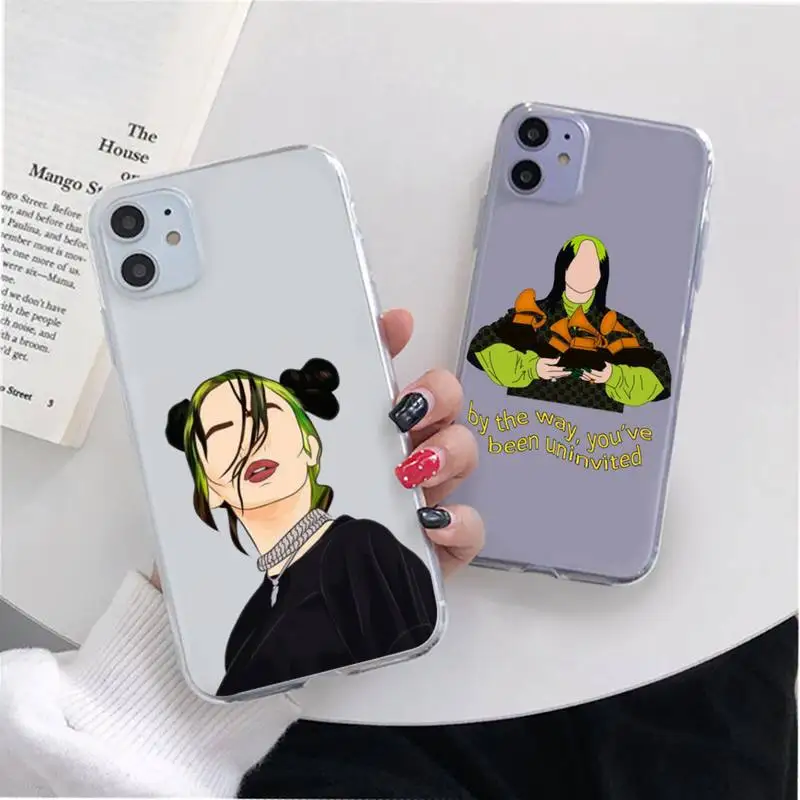 

Cute Singer Girl Phone Case For iphone 13 12 11Pro Mini XS Max 8 7 Plus X SE 2020 XR Clear Silicone Soft cover