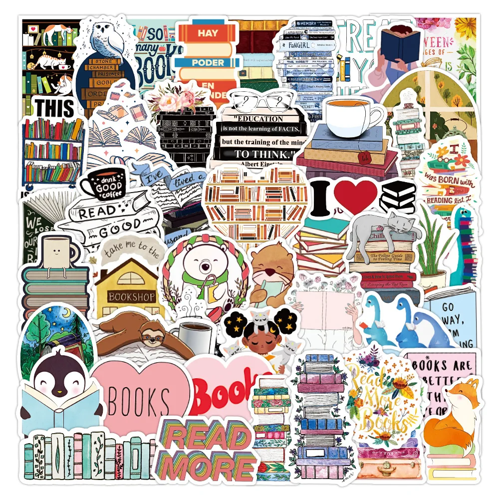 Pegatina inspiradora para libro de lectura, adhesivo adecuado para taza de agua, maleta para cuadernos Decoraci&oacute;n Para refrigerador, venta al por mayor, 10/30/50 Uds.-0