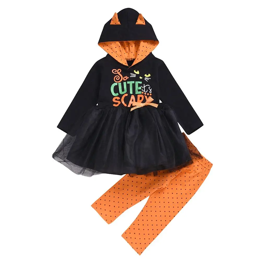 Комплект одежды для маленьких девочек 2019 г. костюм на Хэллоуин и Рождество