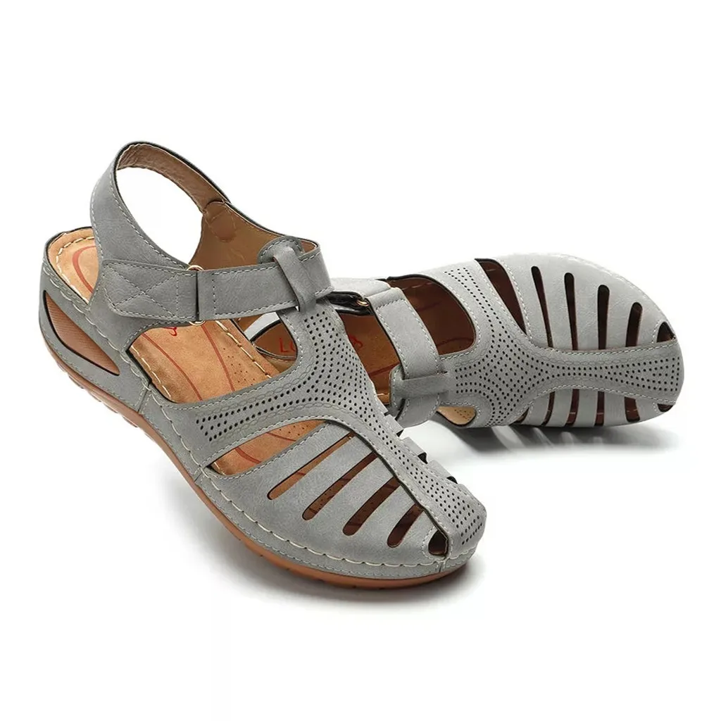 

Summer Sandals Casual Shoes Women Ladies Girls Comfortable high quality Ankle Hollow Round Toe Sandals Soft Sole Shoes Plus Size