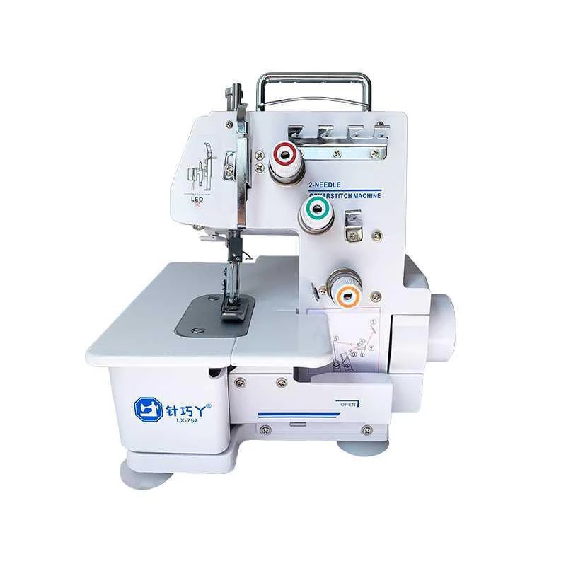 

Home Small Flat Seaming Machine 220V Electric Desktop T -shirt Neckline Cuff Hem Seaming Stitching Sewing equipment With Light