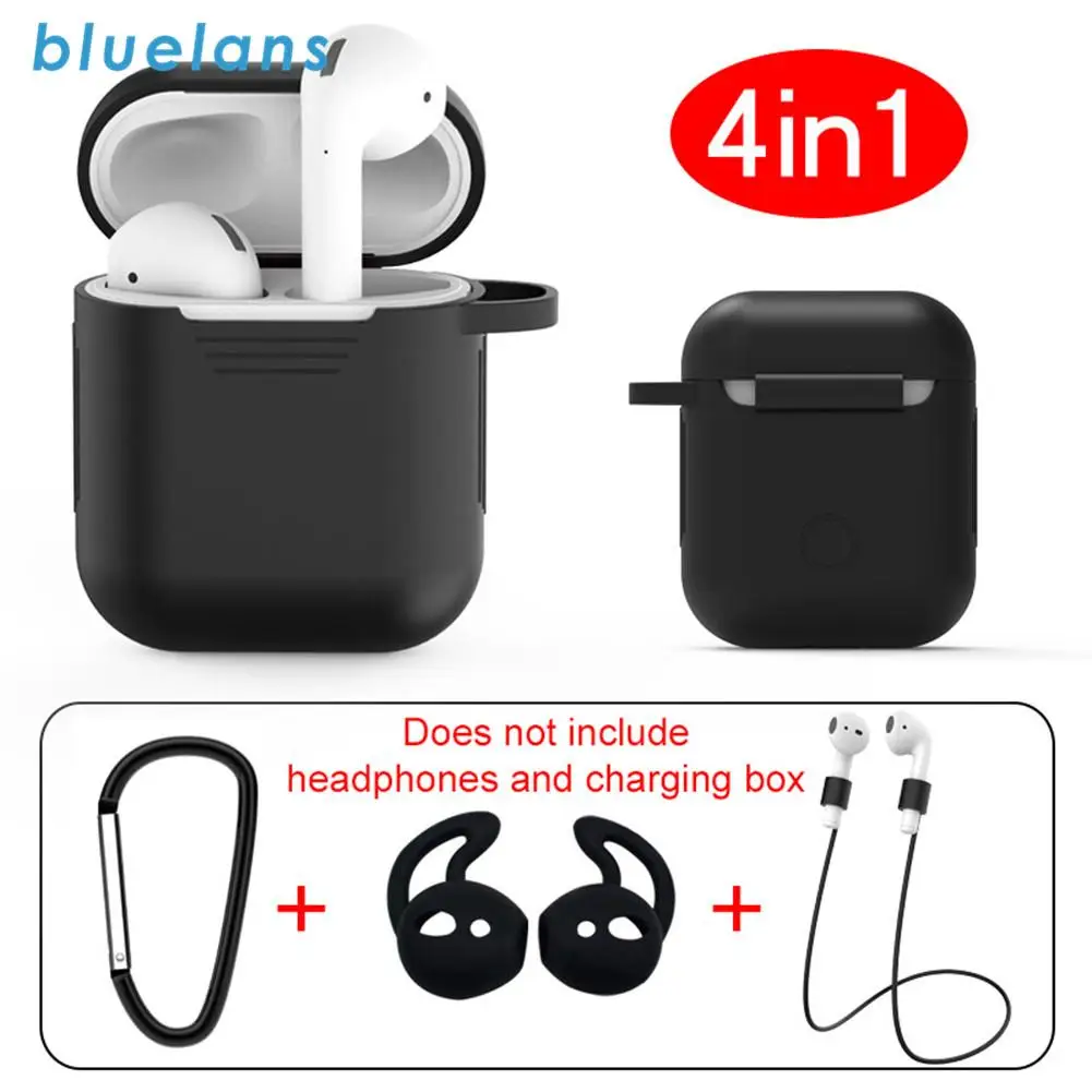 Силиконовый чехол 4 в 1 набор для Airpods 2 Защитных чехла защита от потери Заушник