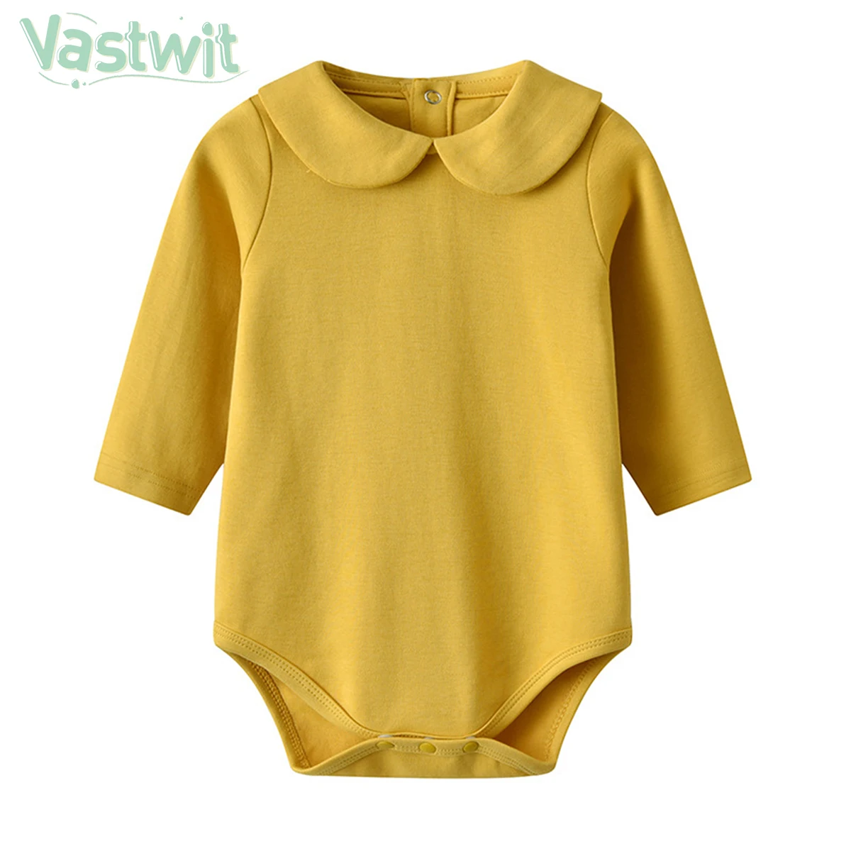 

Комбинезон для новорожденных девочек, хлопковый комбинезон с отложным воротником и кукольным воротником, одежда для малышей, весна-осень