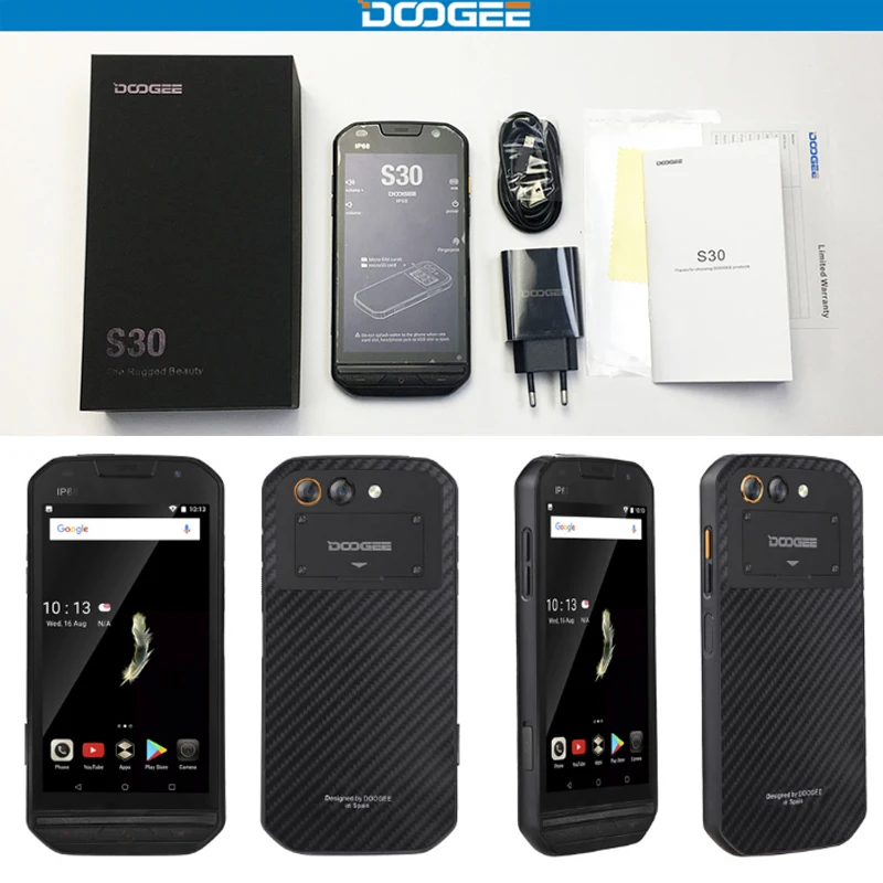 DOOGEE S30 4G LTE мобильный телефон 5 0 дюймов четыре ядра 2 Гб ОЗУ 16 ПЗУ Android 7 5580 мА/ч
