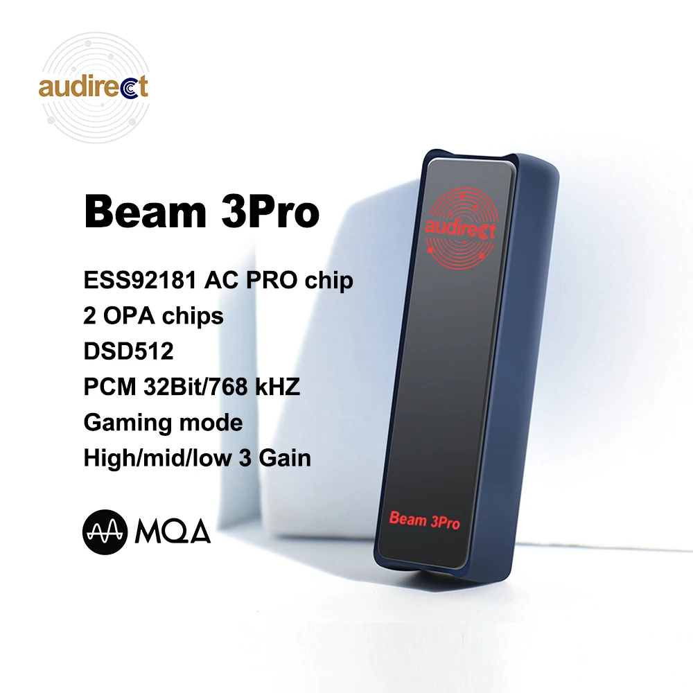 

Audirect Beam 3Pro Type-c to 3.5mm Portaber Headphone Amplifier HIFI USB DAC Cable ES9281AR DSD512 iOS Android Beam3 Pro
