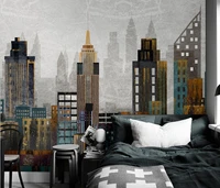 beibehang city building wallpaper for living room tv background photo mural wall paper decor home improvement 3d wall stickers