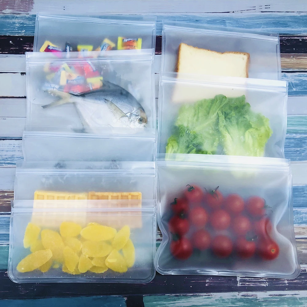 Силиконовые контейнеры для хранения продуктов, многоразовая морозильная сумка для закусок, фруктов, ланча, герметичная коробка Bento, одобрено FDA, BPA бесплатно