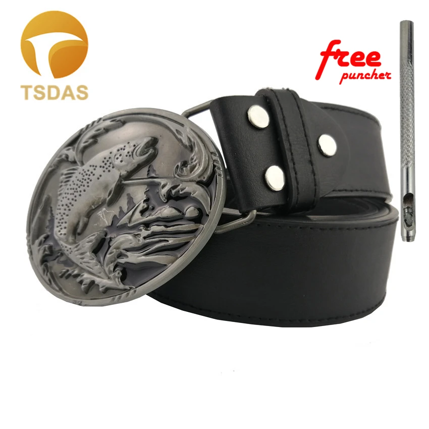 Новый западный Для мужчин пряжки ремня рыбы джинсовое Ковбойское Платье