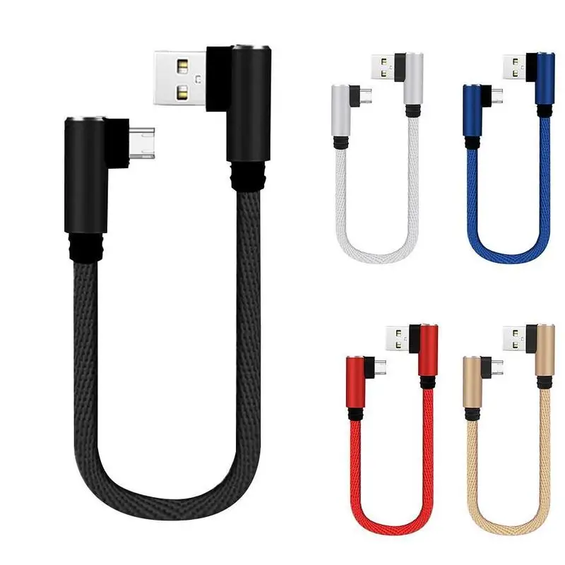 

25cm USB to Android Short Charging Cable Elbow 90 Degree USB Micro USB Cable 2A Fast Charging