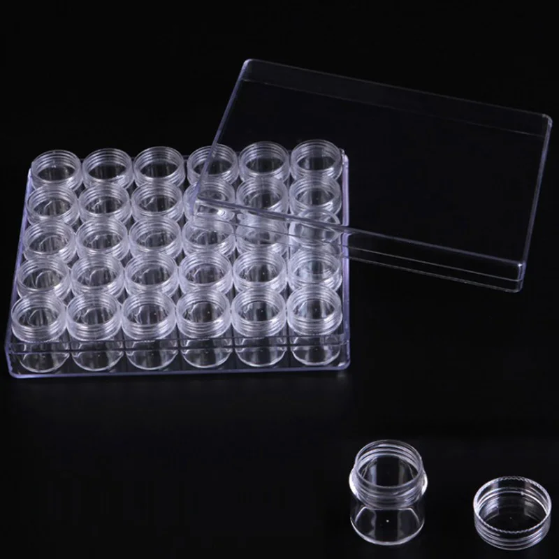 

New 30 Slot Diamond Embroidery Storage Box Painting Accessory Box Case Clear Beads Jewelry Organizer Containers Home Storage