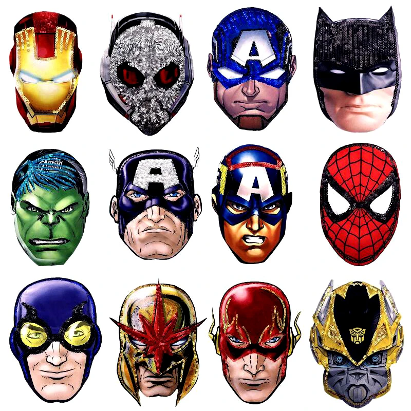 Pulaqi Sequin Avengers Patch DIY Embroidered Patches For Clothing Sew On Patches Cartoon Marvel Stickers Badge Patch For Clothes