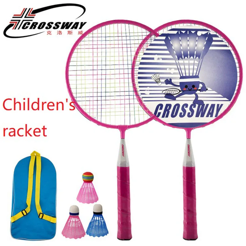 

2pcs kids Professional Badminton Rackets Set Children Double Badminton Racquet Titanium Alloy Lightest Playing Badminton wholesa
