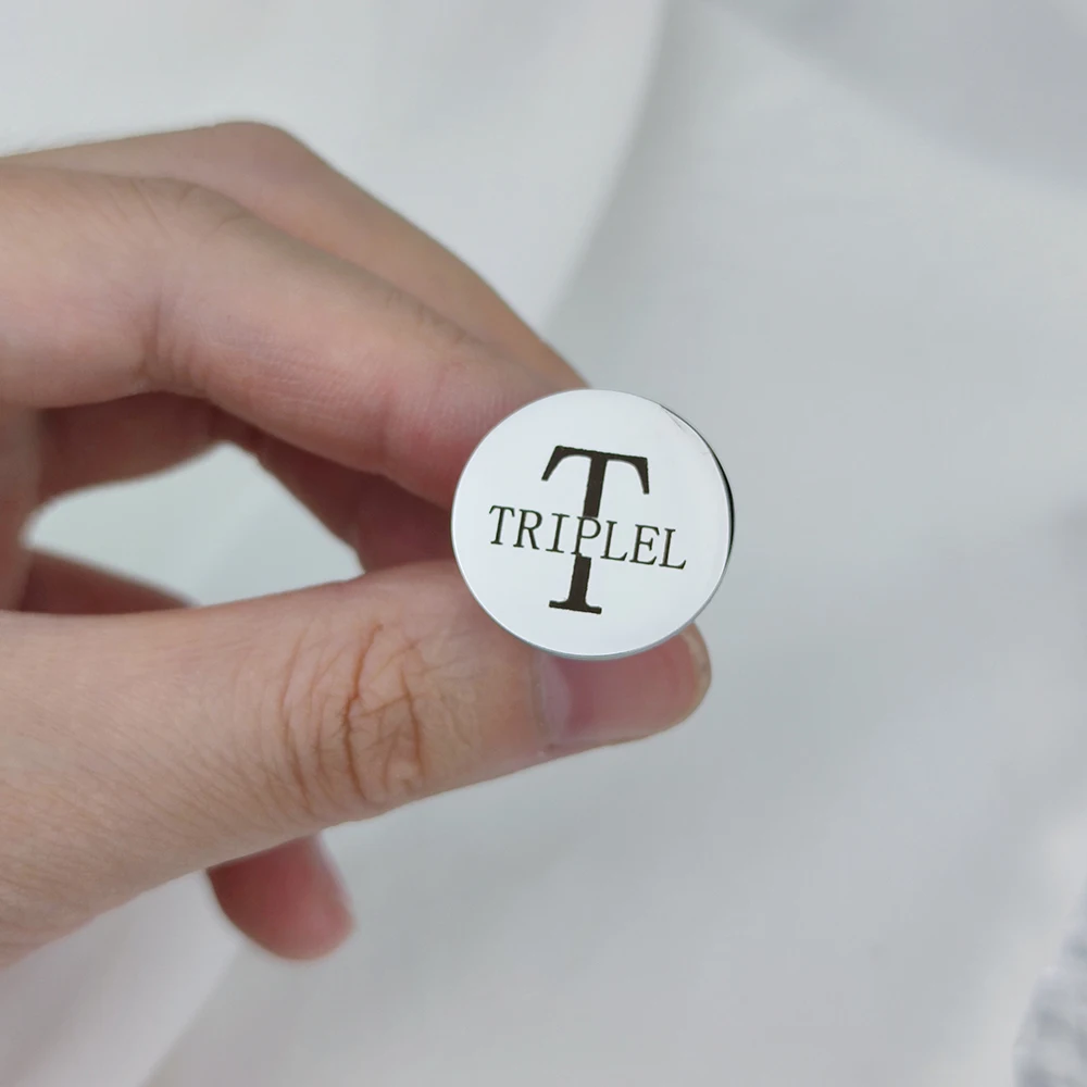 Изящные парные запонки для мужчин персонализированные с именем близнеца