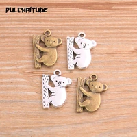 10pcs 1519mm two color koala charms animal pendant findings accessories diy vintage choker necklace
