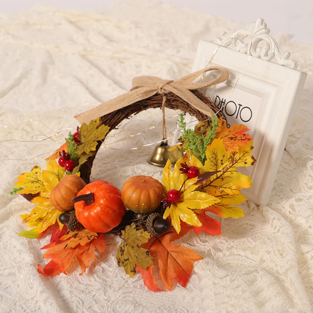 Искусственный ротанг ягода кленовый лист осень дверь Венок Дверь настенное