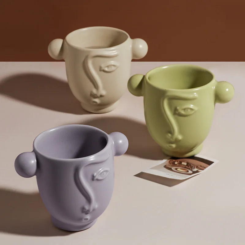 

Креативная индивидуальная скульптура лица, керамическая чашка, чашка для питья, кружка большой емкости, бытовые предметы, украшения для дом...