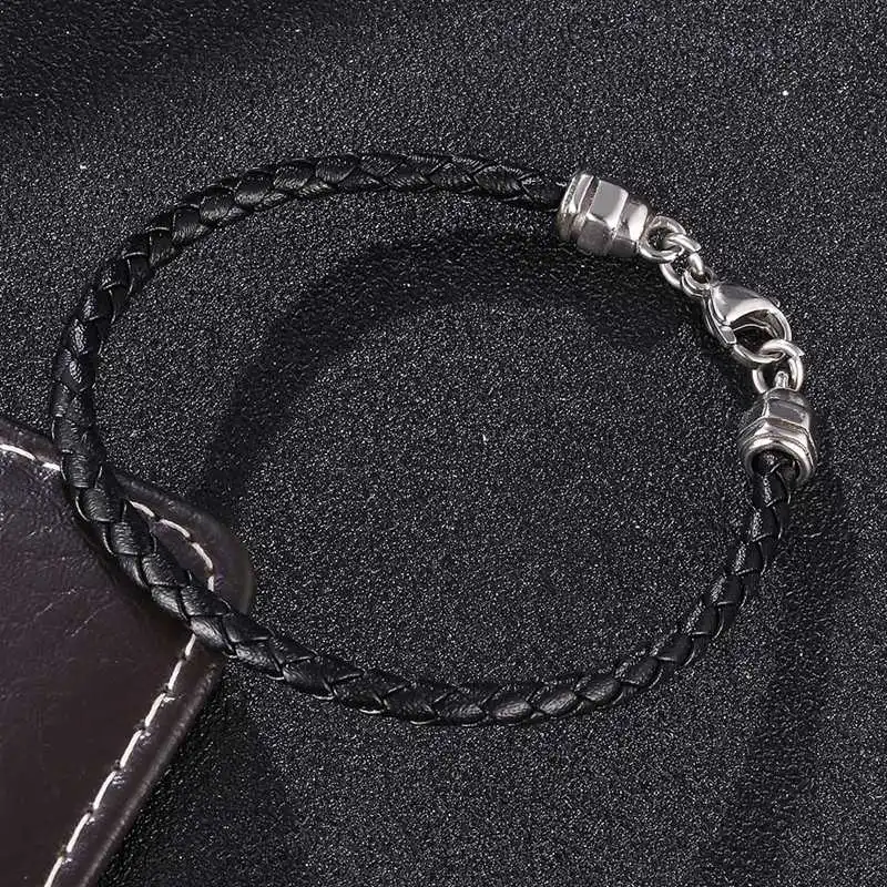 

Leather Chain Lobster Clasp Bracelets Hand Women Bangles Jewelry 2021 BB1095