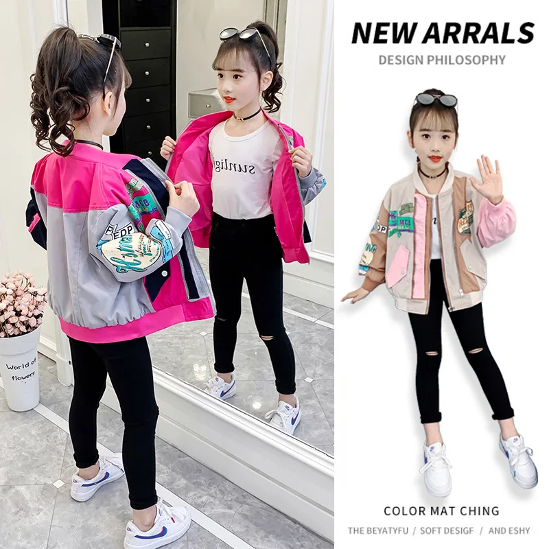 

Girls Baby's Coat Jacket Outwear 2021 Thicken Spring Autumn Cardigan Formal Sport Teenagers Cotton Children's Clothing
