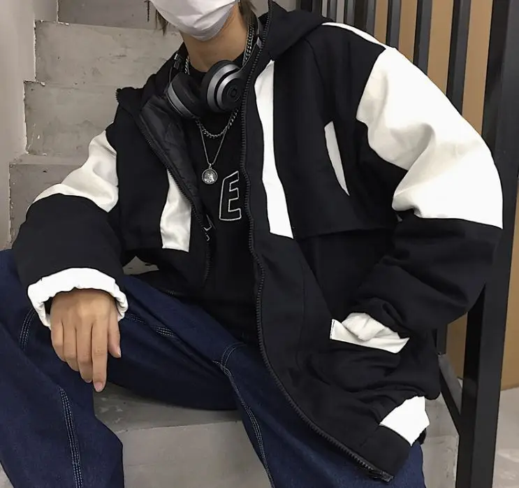 Женская Куртка Harajuku свободная теплая куртка с длинными рукавами зимняя новая уличная куртка женская модная повседневная куртка с капюшоном
