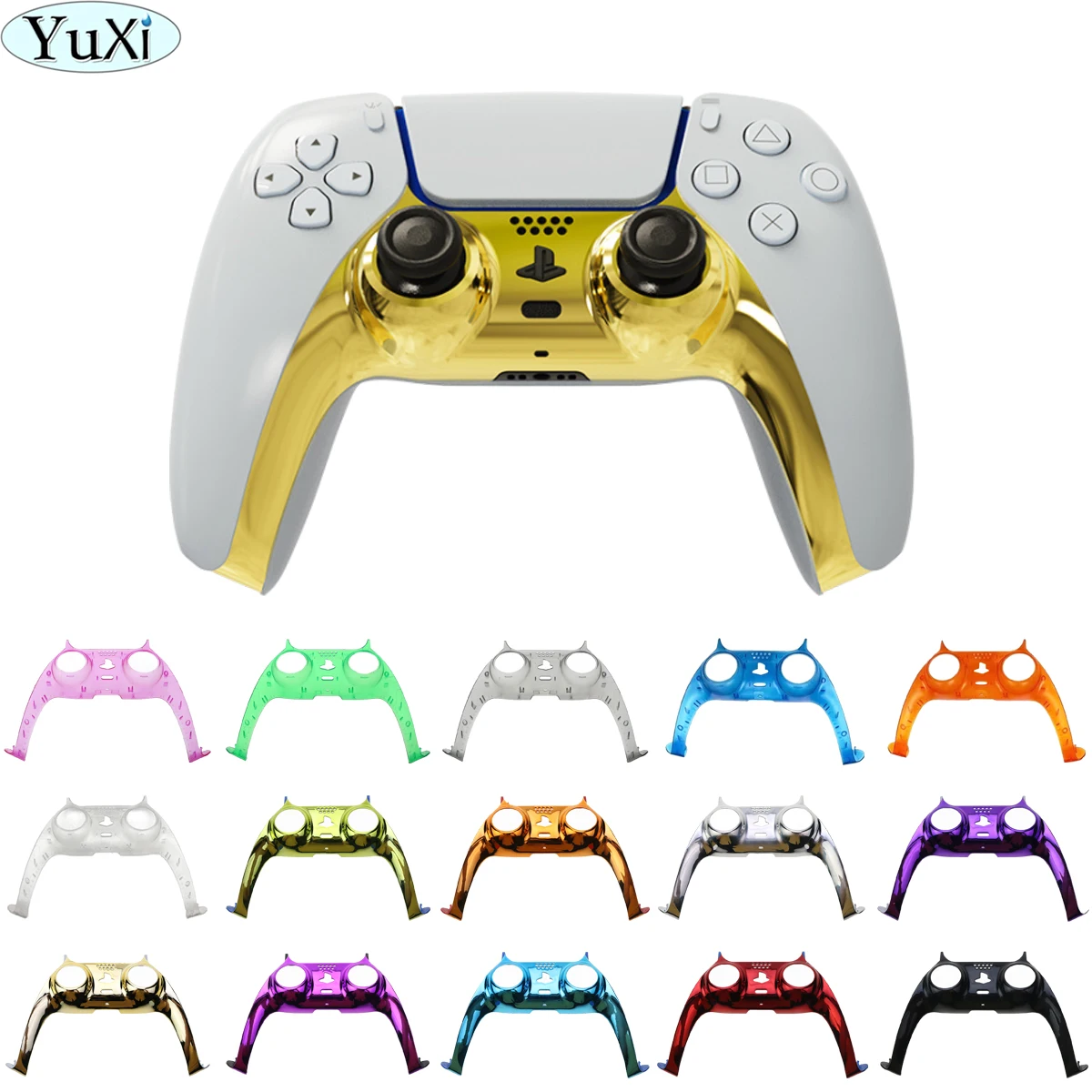 YuXi Chrome защитный чехол для джойстика PS5 передний средний контроллер запасная